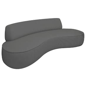 Sofá Curvo 2 Lugares Amsterdã 160cm Linho - Doce Sonho Móveis Cor Cinza Escuro