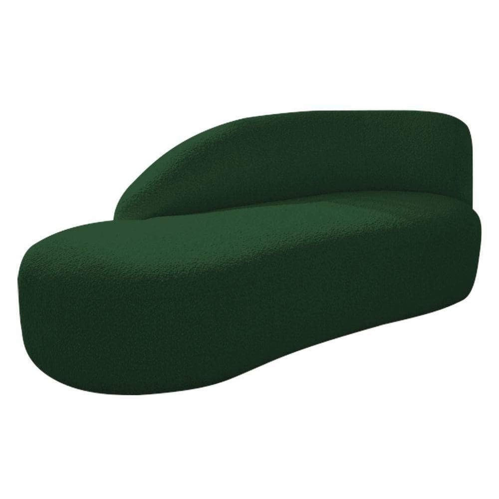 Divã Recamier Curvo Luna 160cm Lado Esquerdo Suede - Adj Decor Cor Verde