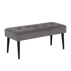 Banco Estofado Theo 1,20m Suede Cinza - Inova Decor