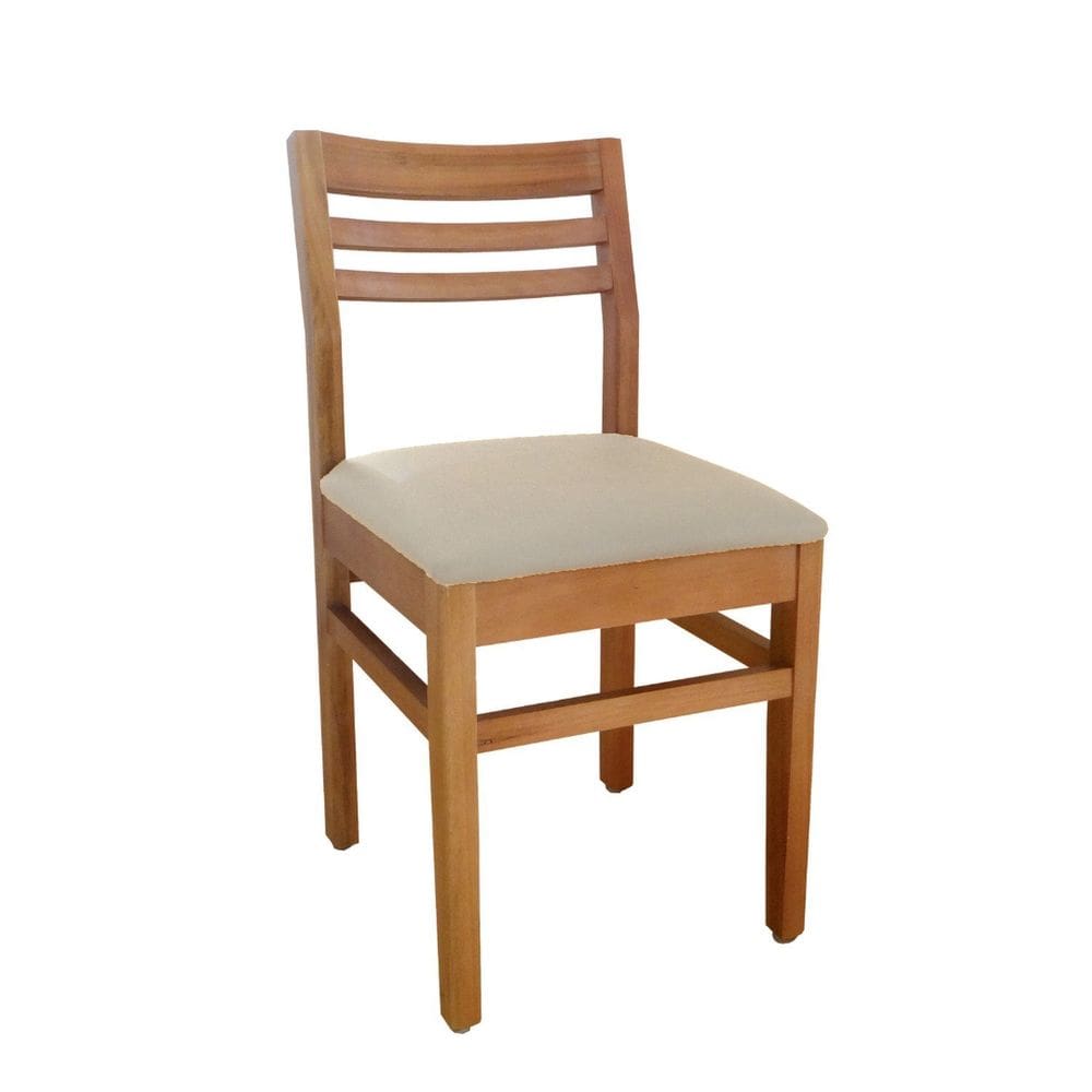 Cadeira Madeira Maciça para Sala de Jantar Diamante Natural/Bege
