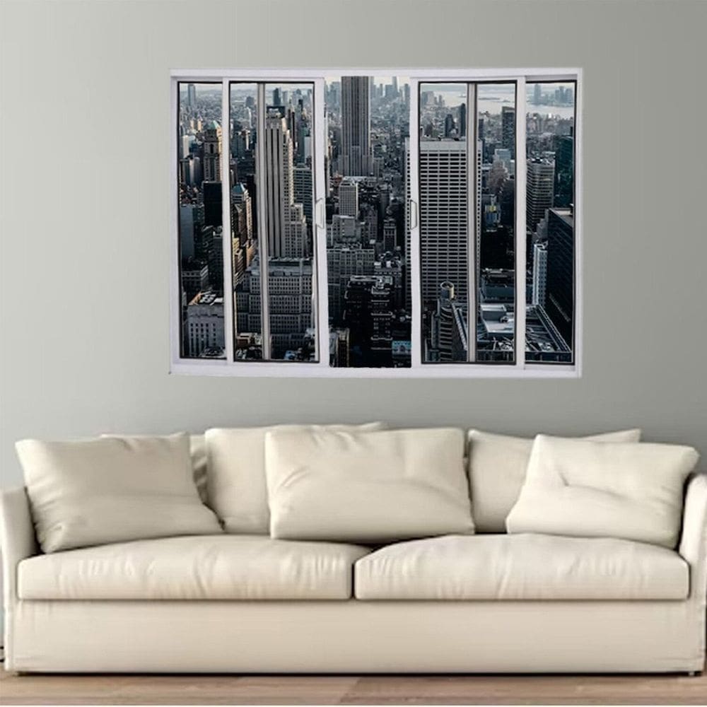 Janela Vitrô de Alumínio 4 Folhas 120 x 120cm Modular  Esquadrias Bergame Branco