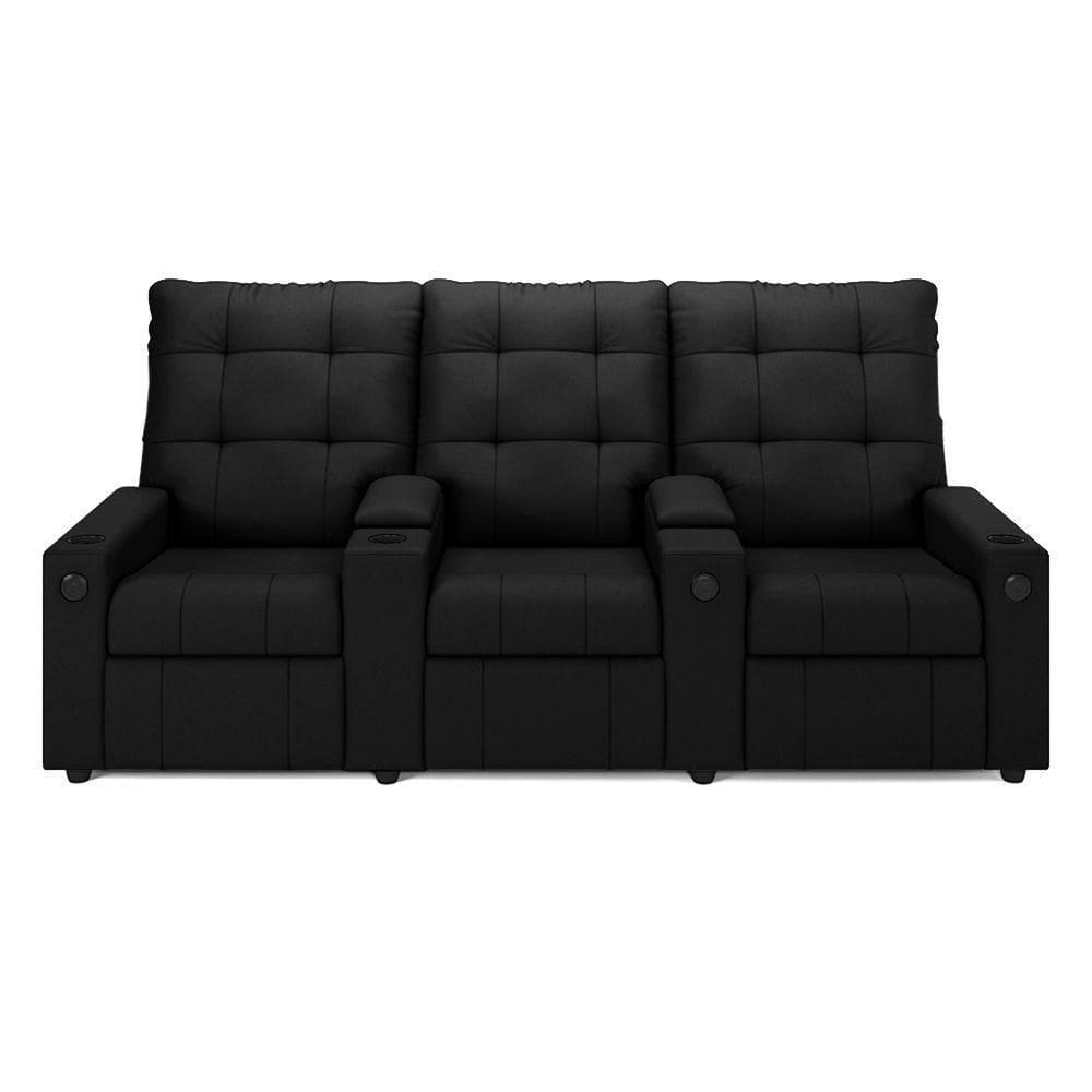 Poltrona Reclinável Para Cinema Parma 3 Lugares Baú Usb Veludo Preto Fh1 - D`rossi