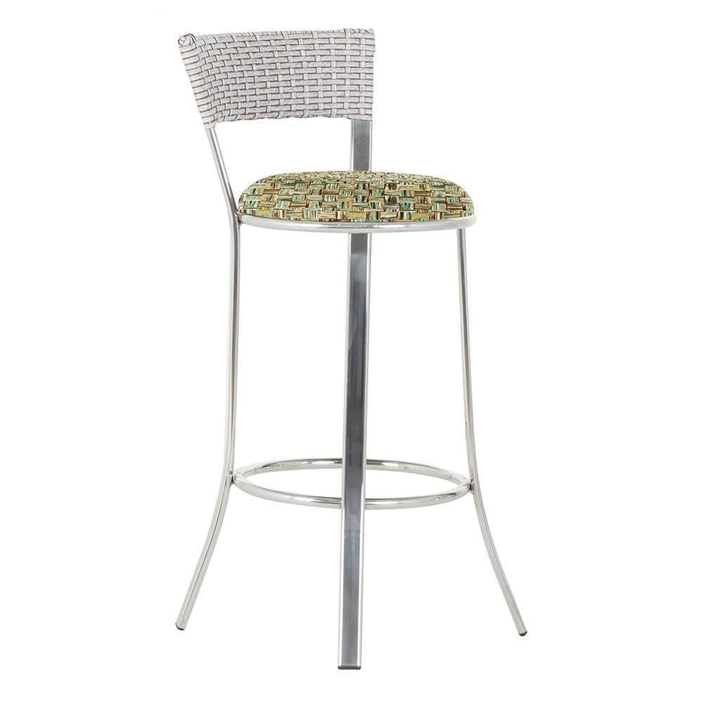 Banqueta Tc Zanutto Em Alumínio E Fibra Sintética Com Assento Tecido Impermeável 1 Unidade Marmore