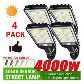 Luz solar externa Pozzorca Sun Light 72Cob 1200mAh, pacote com 4
