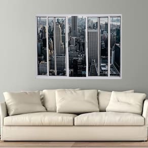 Janela Vitrô de Alumínio 4 Folhas 120 x 150cm Modular Esquadrias Bergame Branco