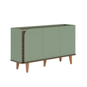 Aparador Buffet Sala De Jantar 3 Portas Ewa 136cm Verde Pistache-amêndoa C04 - D`rossi