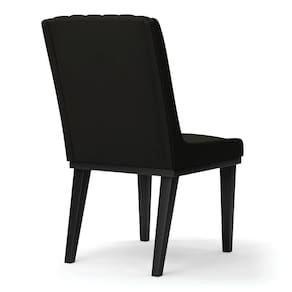 Cadeira Sala De Jantar Base Madeira Preto Sofia Suede D03 - D`rossi Cor Preto
