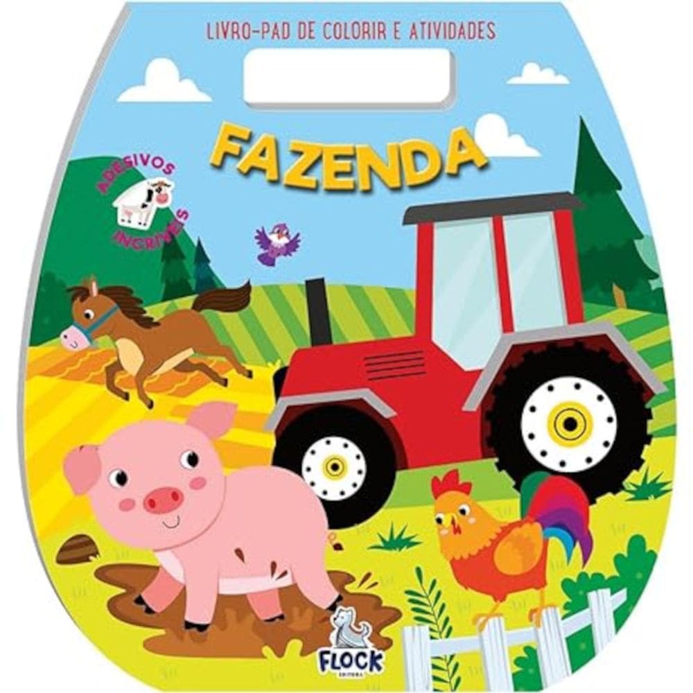 Livro-pad de colorir e atividades - Fazenda
