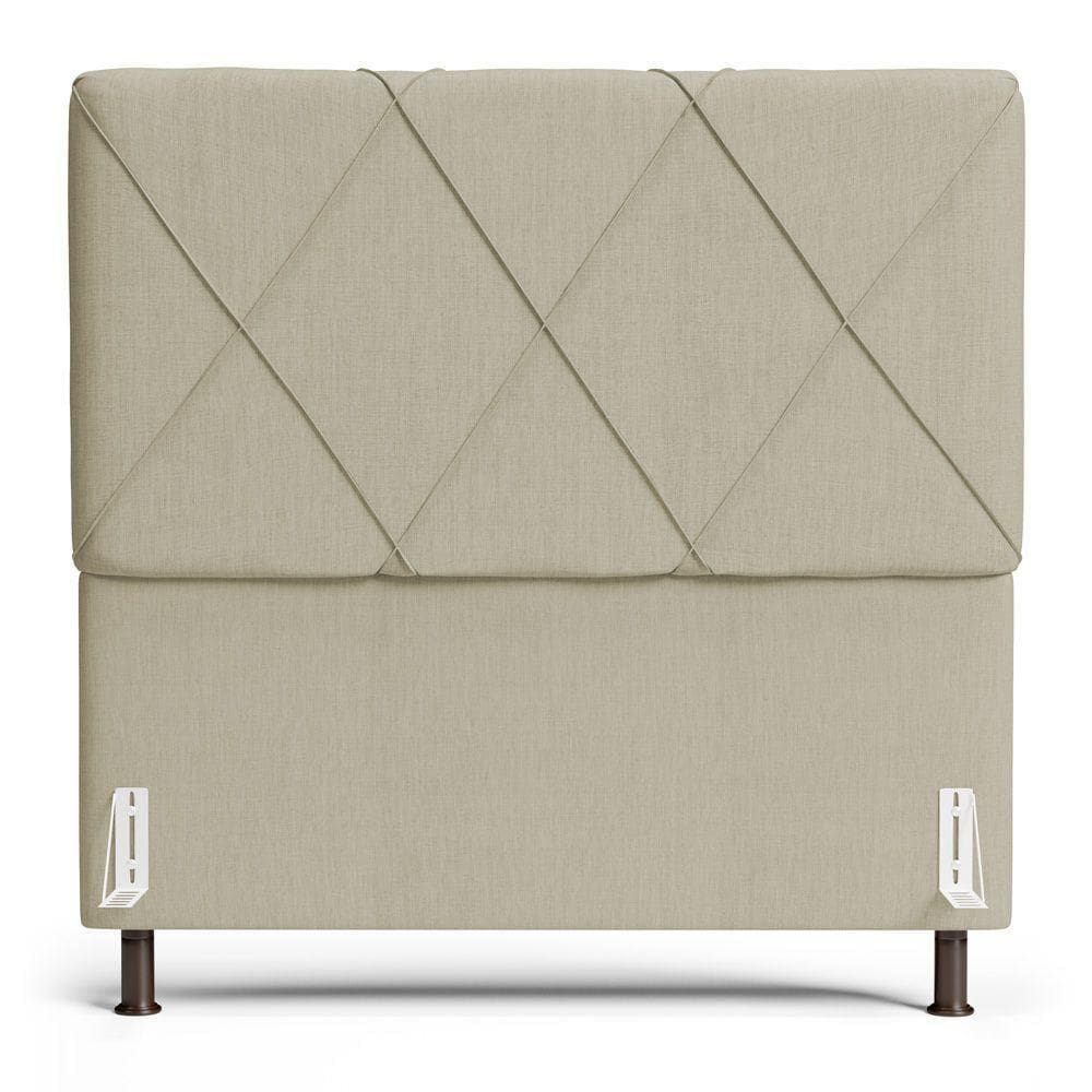 Cabeceira Cama Box Casal Mel 140cm Com Frame Linho Bege - Desk Design