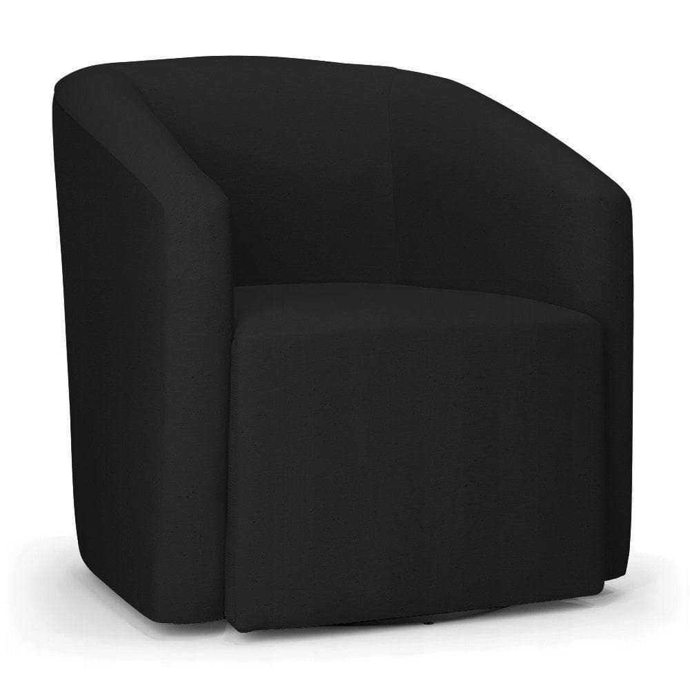 Poltrona Stella Max Linho Base Giratória - D`rossi Cor A79 Preto
