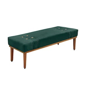 Divã Recamier Retrô Base Madeira Para Quarto Gênova 140cm Veludo S04 - D`rossi Cor Verde