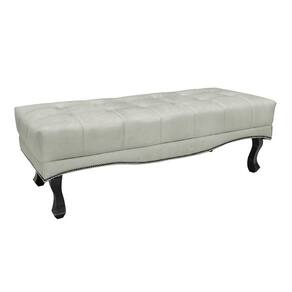 Puff Recamier Retrô Luis Xv Captonê Quarto Vicenza 195cm Veludo Prata S04 - D`rossi