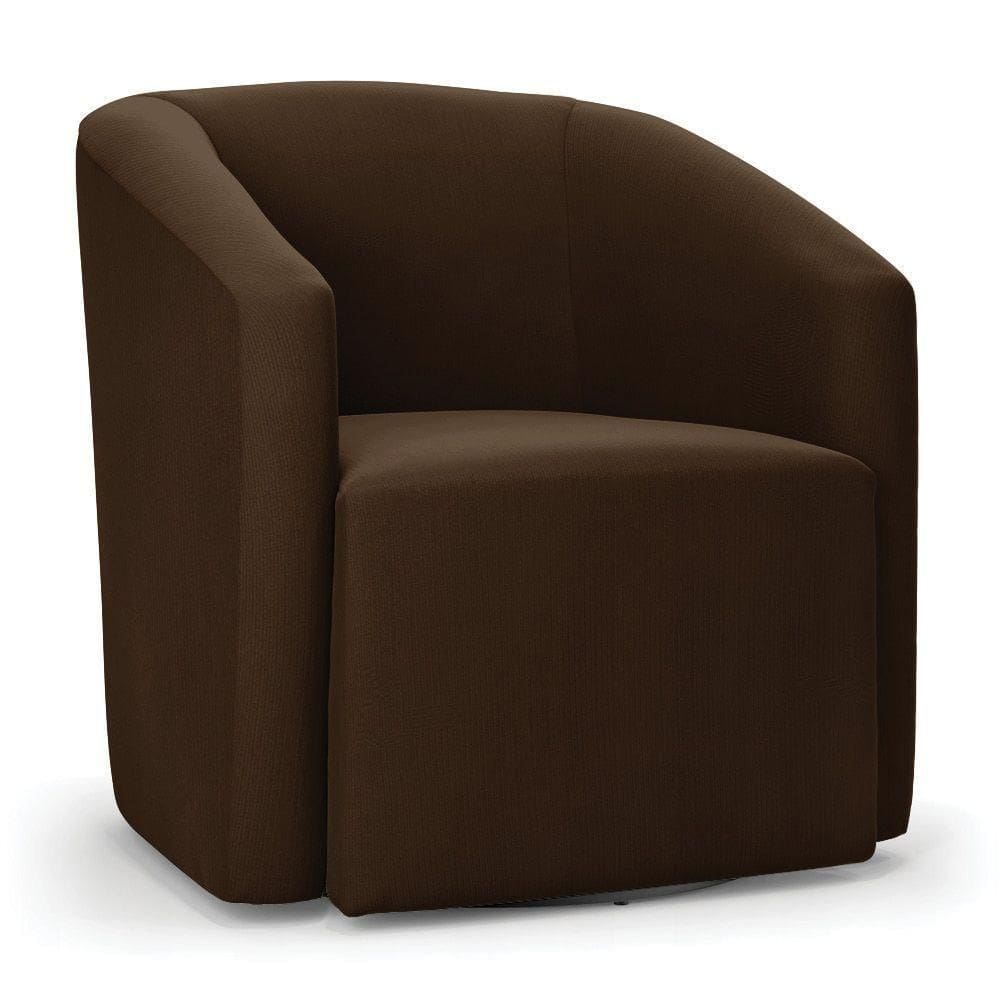 Poltrona Stella Max Suede Base Giratória - D`rossi Cor Marrom