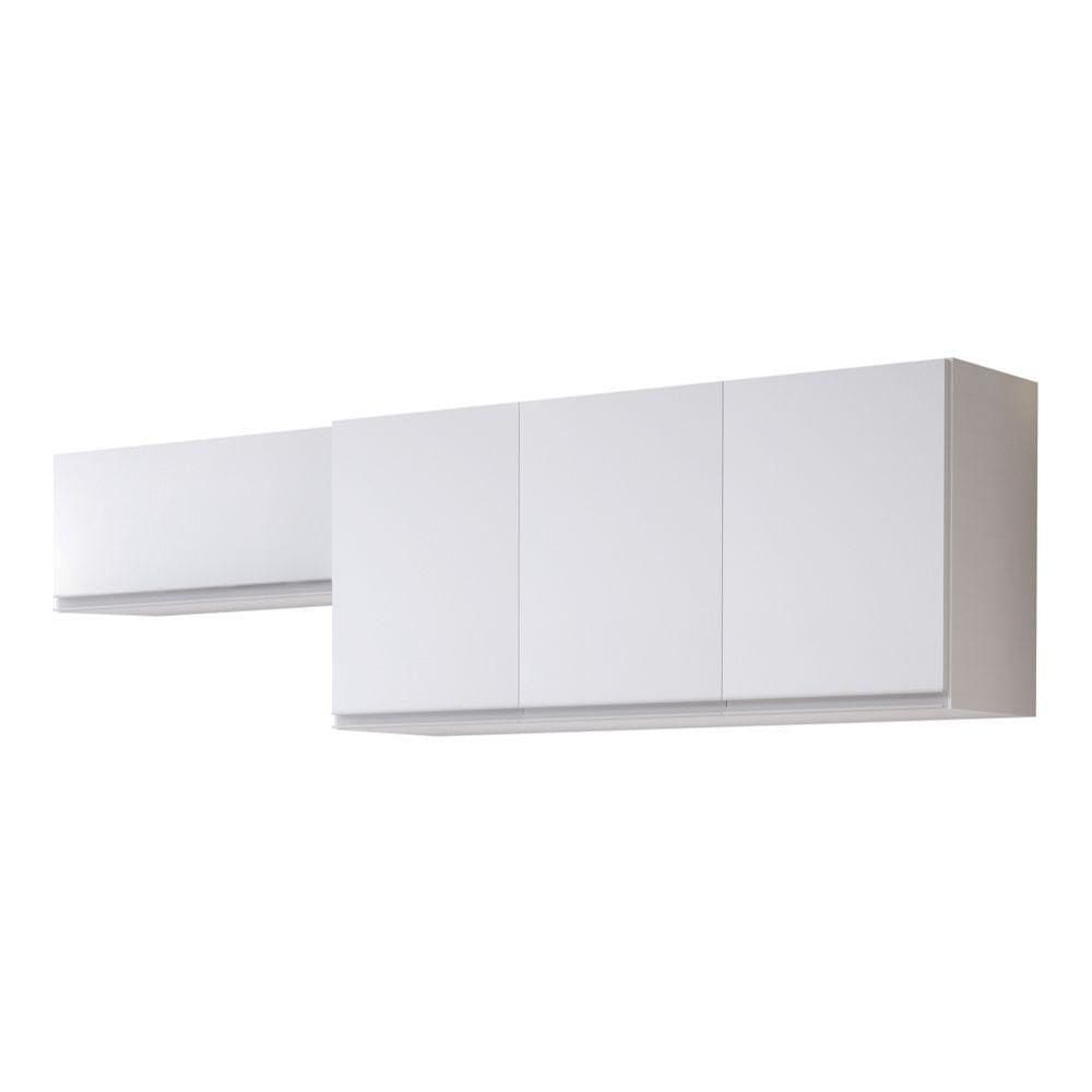 Conjunto De Armários Aéreo Cozinha Planejada Lux 120cm E 80cm 100% Mdf Branco Tx Fosco - Desk Design