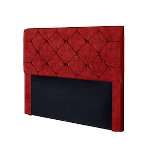 Cabeceira Gabriela Casal Em Madeira De Reflorestamento 140cm Suede Amassado Star Confort Vermelho