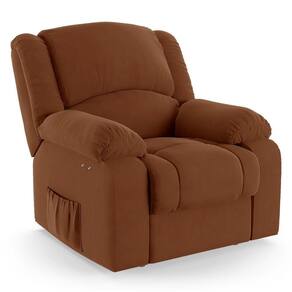 Poltrona Do Papai Reclinável Melim Power Touch Usb Veludo Terracota Fh1 - D`rossi