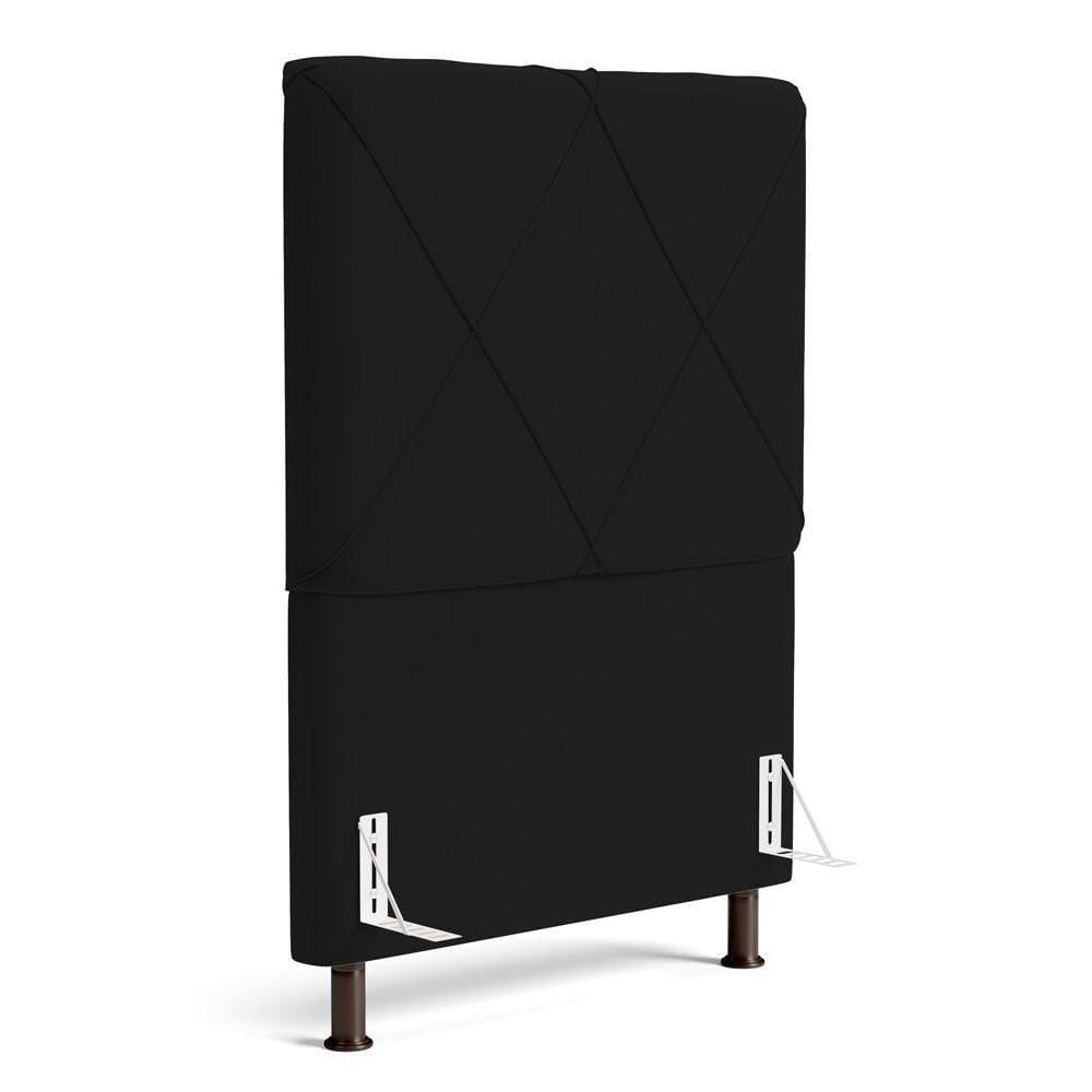 Cabeceira Cama Box Solteiro Mel 90cm Com Frame Veludo Preto - Desk Design