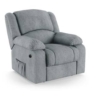 Poltrona Do Papai Reclinável Melim Power Elétrica Linho Fh1 - D`rossi Cor Cinza