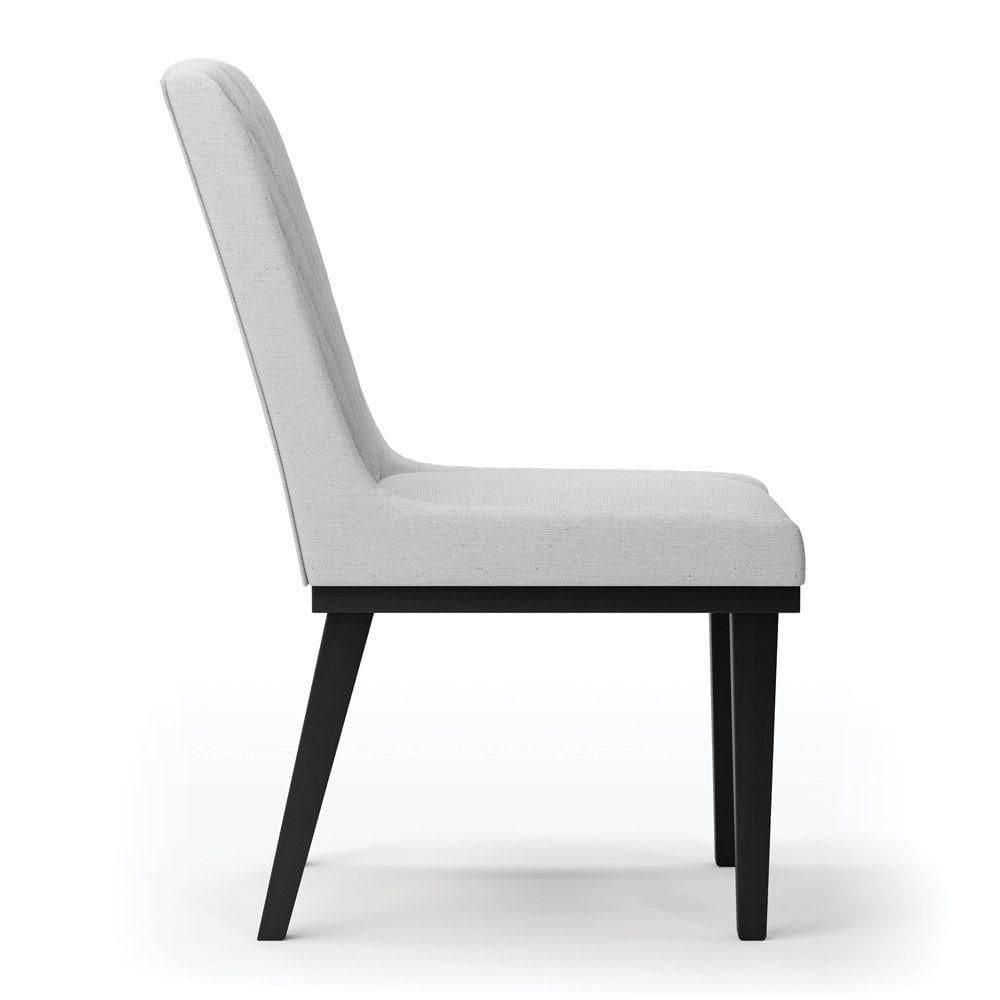 Cadeira Sala De Jantar Base Madeira Preto Kit 4 Sofia Linho D03 - D`rossi Cor Cinza