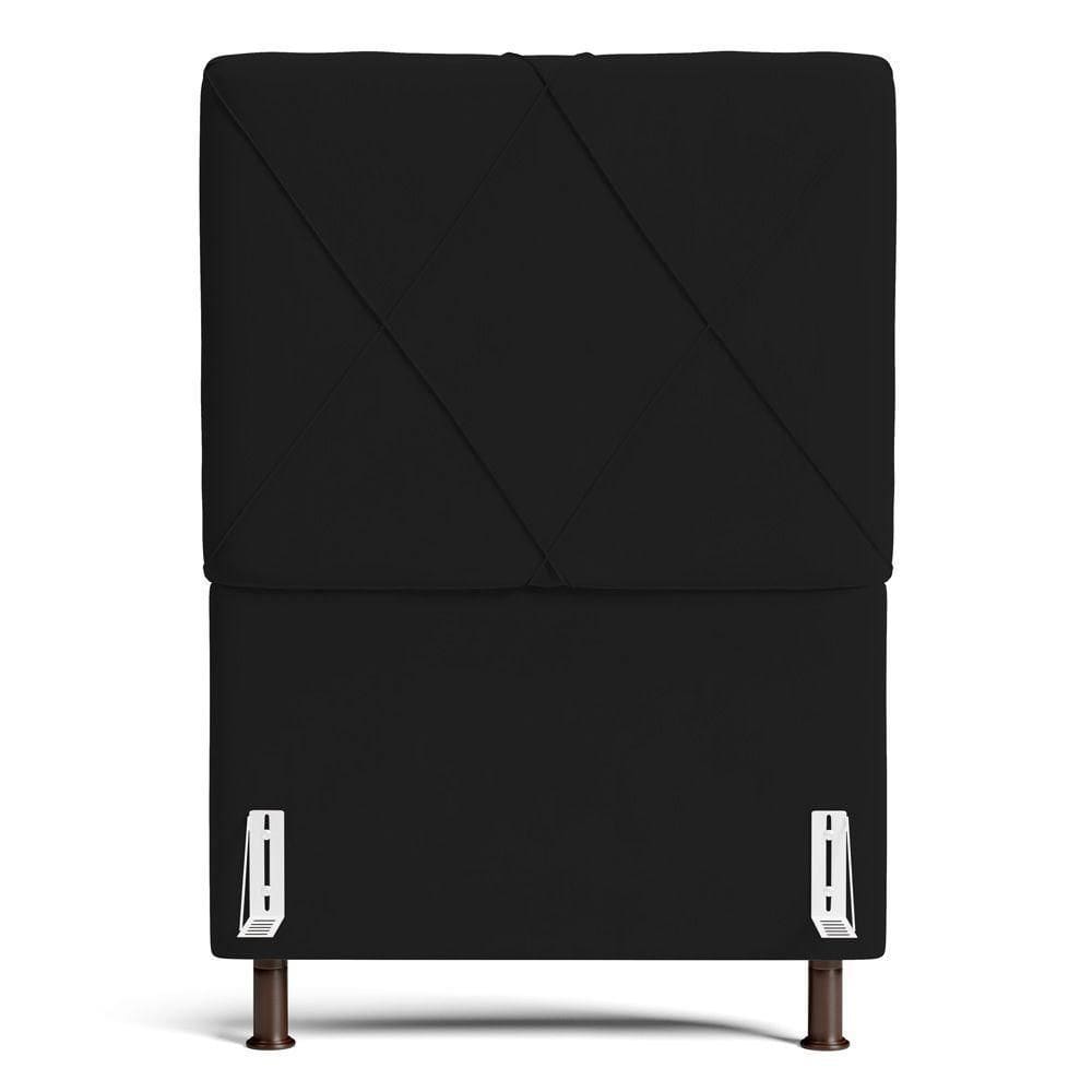 Cabeceira Cama Box Solteiro Mel 90cm Com Frame Sintético Preto - Desk Design