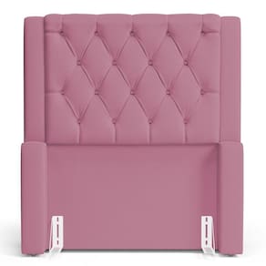 Cabeceira Atena Para Cama Box Solteiro 90cm Capitonê Com Frame Suede Rosa - Desk Design