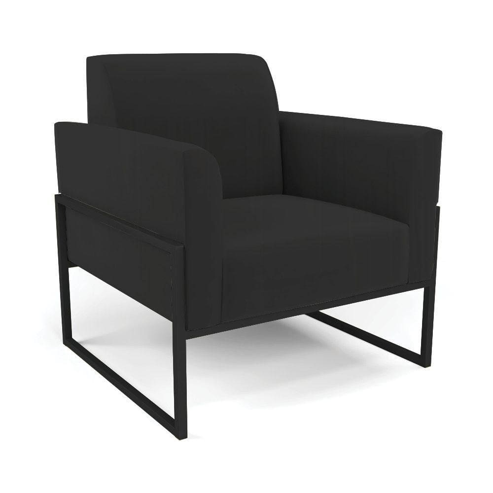 Poltrona Base Industrial Alta Preto Marisa Veludo D03 - D\`rossi Cor Preto