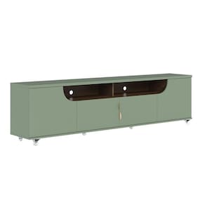 Bancada Tv De 75 Polegadas 4 Portas Karol 200cm Verde Pistache-amêndoa C04 - D`rossi