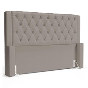 Cabeceira Atena Para Cama Box Queen Size 160cm Capitonê Com Frame Suede Bege - Desk Design
