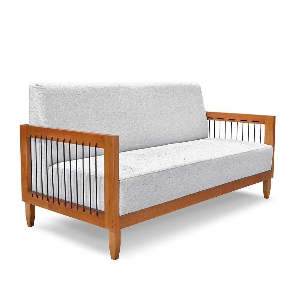 Sofá 2 Lugares Base De Madeira Mariana 160 Cm Linho Grigio S04 - D`rossi