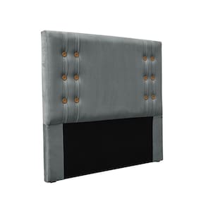 Cabeceira Cama Box Casal 140cm E Recamier Gênova Veludo S04 - D`rossi Cor Cinza