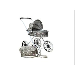 Carro para bonecas com bolsa XL para meninas Toy Baby - Star Grey