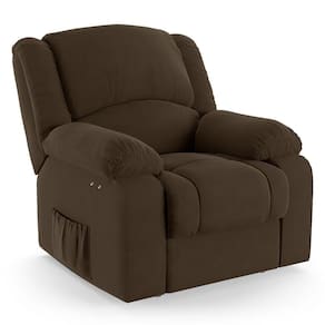 Poltrona Do Papai Reclinável Melim Power Touch Massagem Veludo Marrom Fh1 - D`rossi