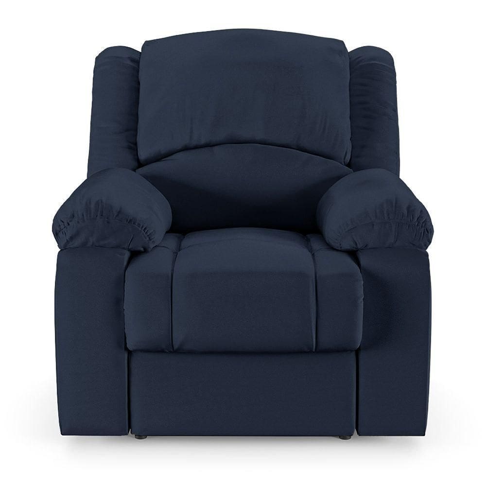 Poltrona Do Papai Reclinável Sala De Cinema Barcelona Touch Usb Pu Azul