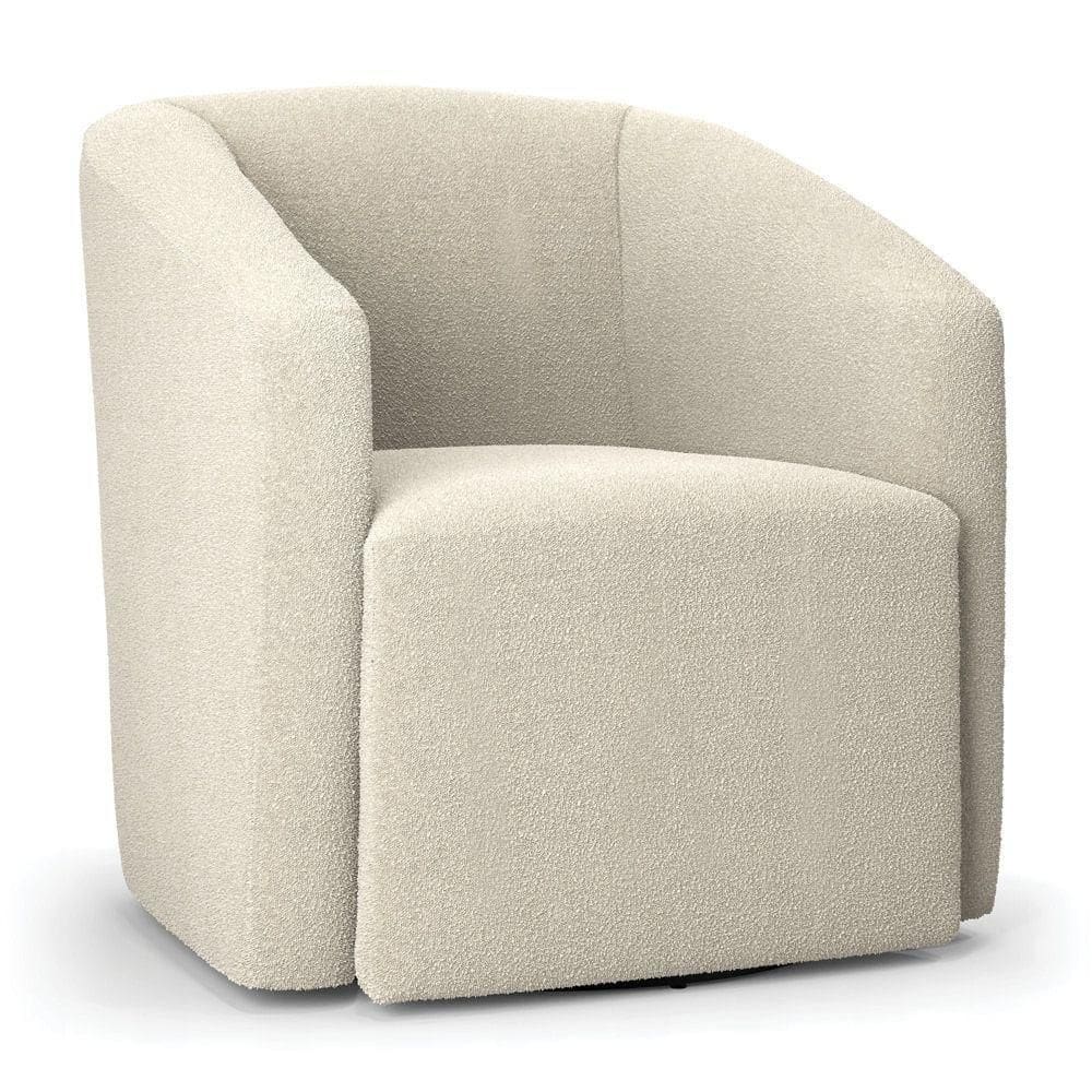 Poltrona Stella Max Bouclê Base Giratória Cinza