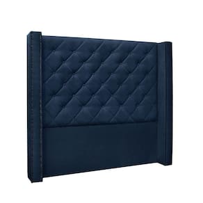 Cabeceira Cama Box Queen 160cm E Recamier Vicenza Suede Azul Marinho S04 - D`rossi