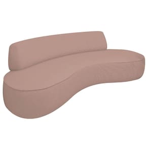 Sofá Curvo 2 Lugares Amsterdã 140cm Linho - Doce Sonho Móveis Cor Rosê