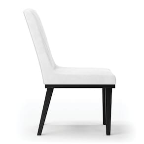 Cadeira Sala De Jantar Base Madeira Preto Kit 10 Sofia Sintético Pu D03 - D`rossi Cor Branco