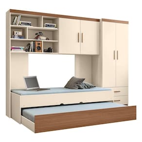 Quarto Infantil Modulado 4 Portas com Bicama Chiara Off White Carvalho Phoenix