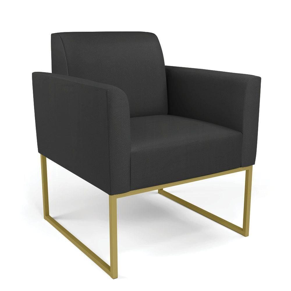 Poltrona Base Industrial Dourado Marisa Corino Preto D03 - D`rossi