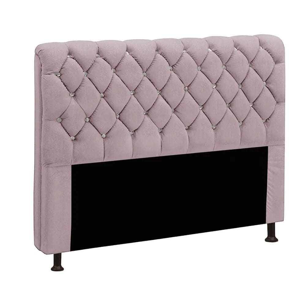 Cabeceira Fernanda 1,40 Casal Veludo Shop Das Cabeceiras Rose