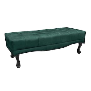 Puff Recamier Retrô Luis Xv Captonê Quarto Vicenza 140cm Veludo Verde S04 - D`rossi