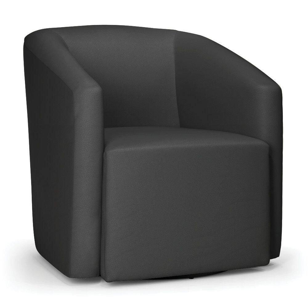 Poltrona Stella Max Corino Preto Base Giratória - D`rossi