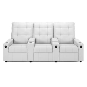 Poltrona Reclinável Para Cinema Parma 3 Lugares Baú Usb Pu Fh1 - D`rossi Cor Branco