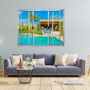 Janela Vitrô de Alumínio 4 Folhas 120 x 150cm Modular Brilhante Cinza