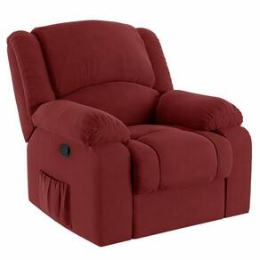 Poltrona Do Papai Reclinável Melim Zero Wall Veludo Vermelho Fh1 - D`rossi