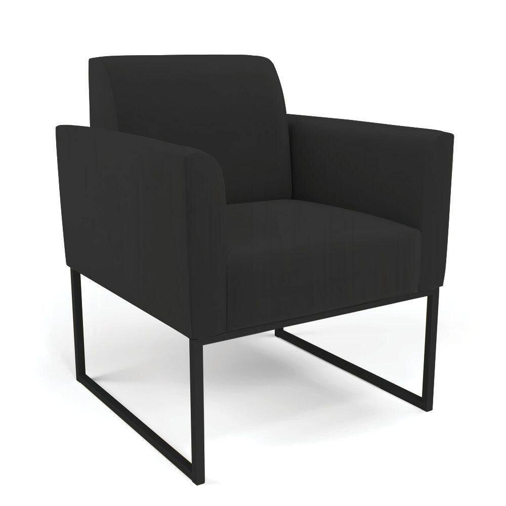 Poltrona Base Industrial Preto Marisa Veludo Preto D03 - D`rossi