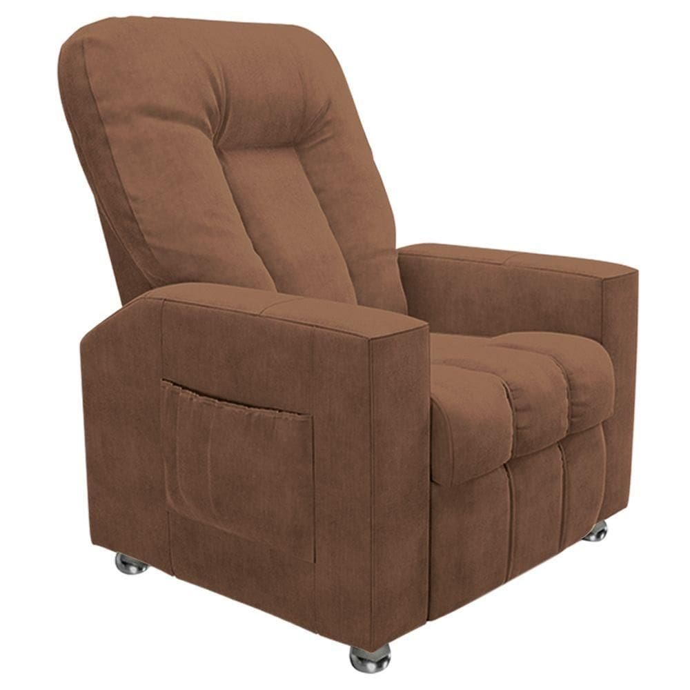 Poltrona Do Papai Reclinável Para Cinema Sora Veludo Terracota Fh1 - D`rossi