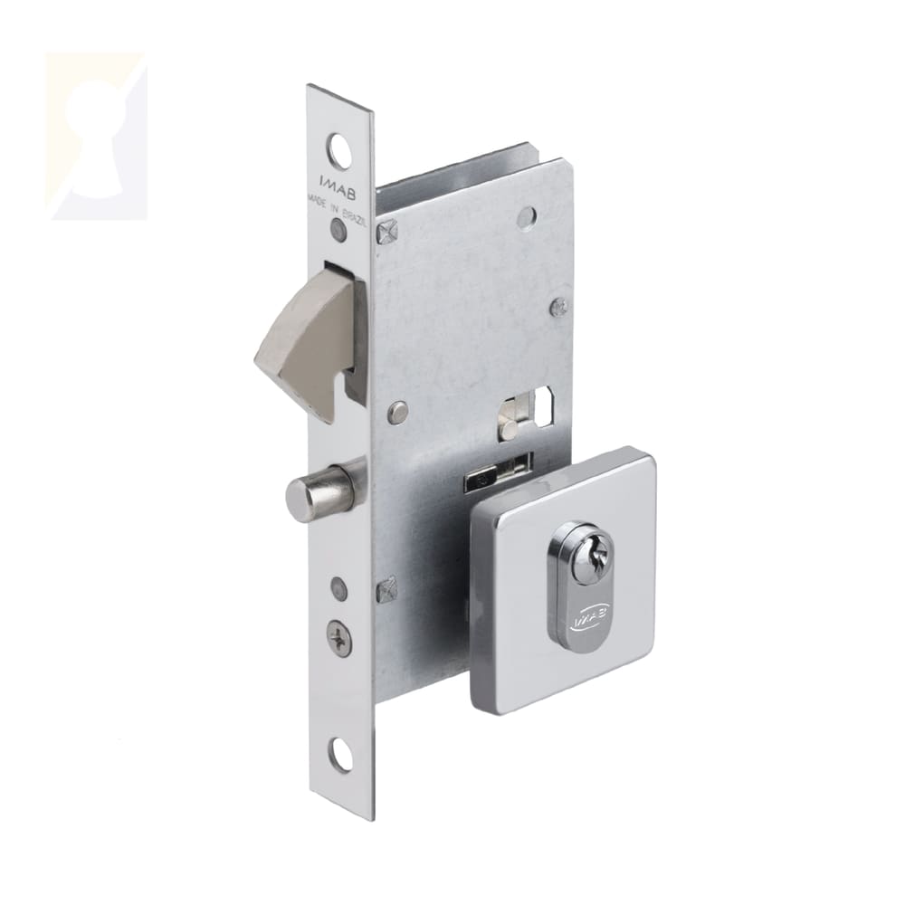 Fechadura Porta de Correr Externa 1365 Polida Imab Cromada