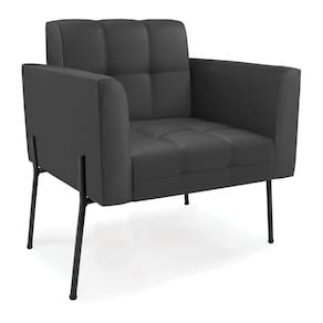 Poltrona Pé De Ferro Preto Para Sala Elisa Corino D03 - D`rossi Cor Preto
