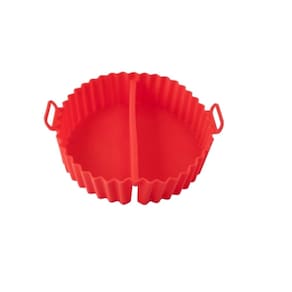 Cesta Silicone Duas Divisórias Air Fryer 20,5cmx19,5cmx5cm